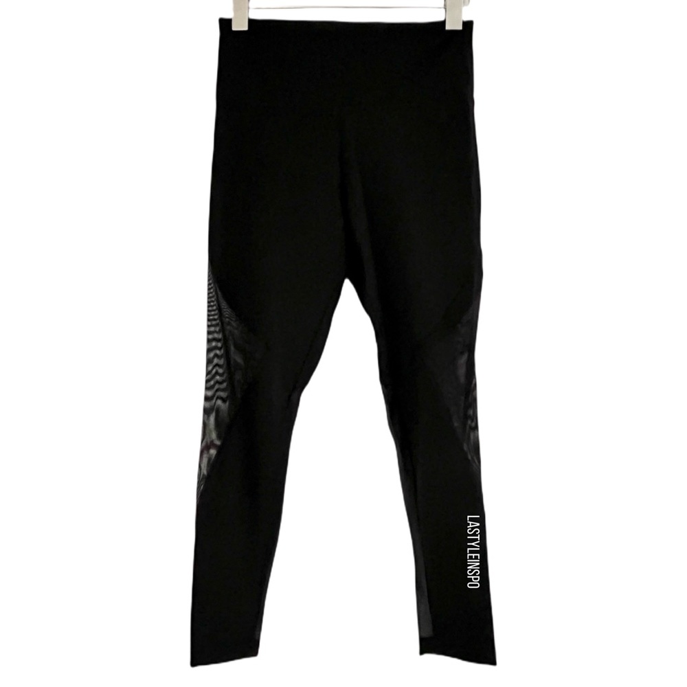 PINK Victorias Secret Sport Leggings Black Mesh Size Small